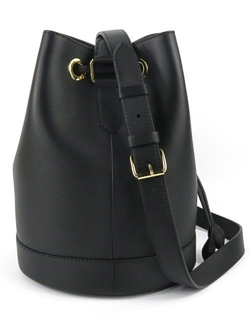 Grand sac seau Bucky en cuir noir