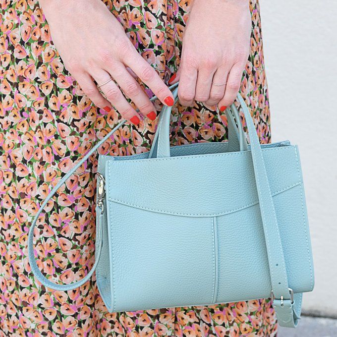 petit sac bandouliere en cuir celadon